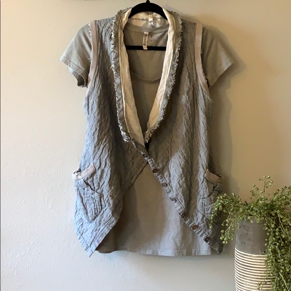 2 Piece Tunic & Vest Set 100% Cotton